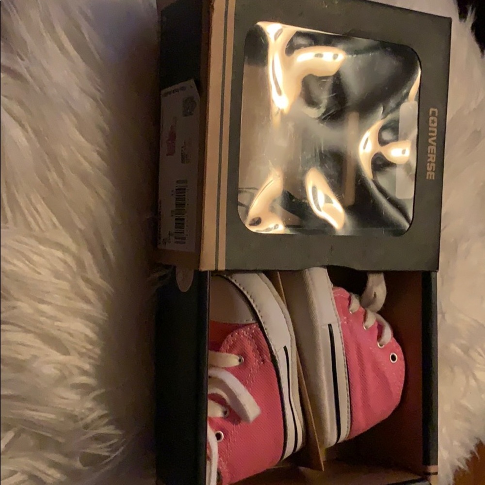 Pink converse crib shoes